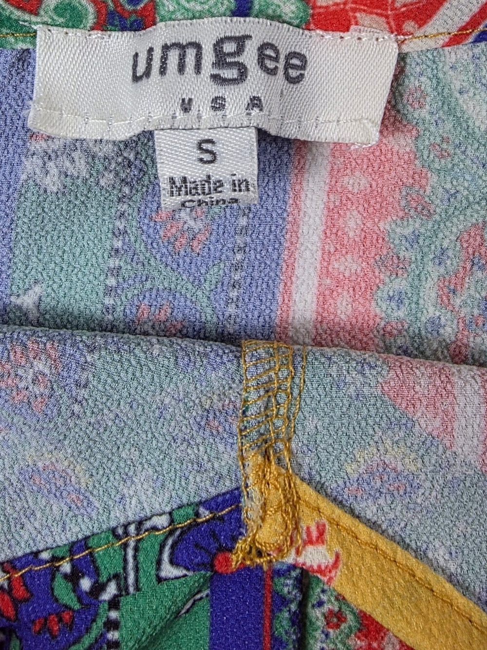 Umgee Colorful Patchwork Tie-Front Cami Top - Picture 7 of 9